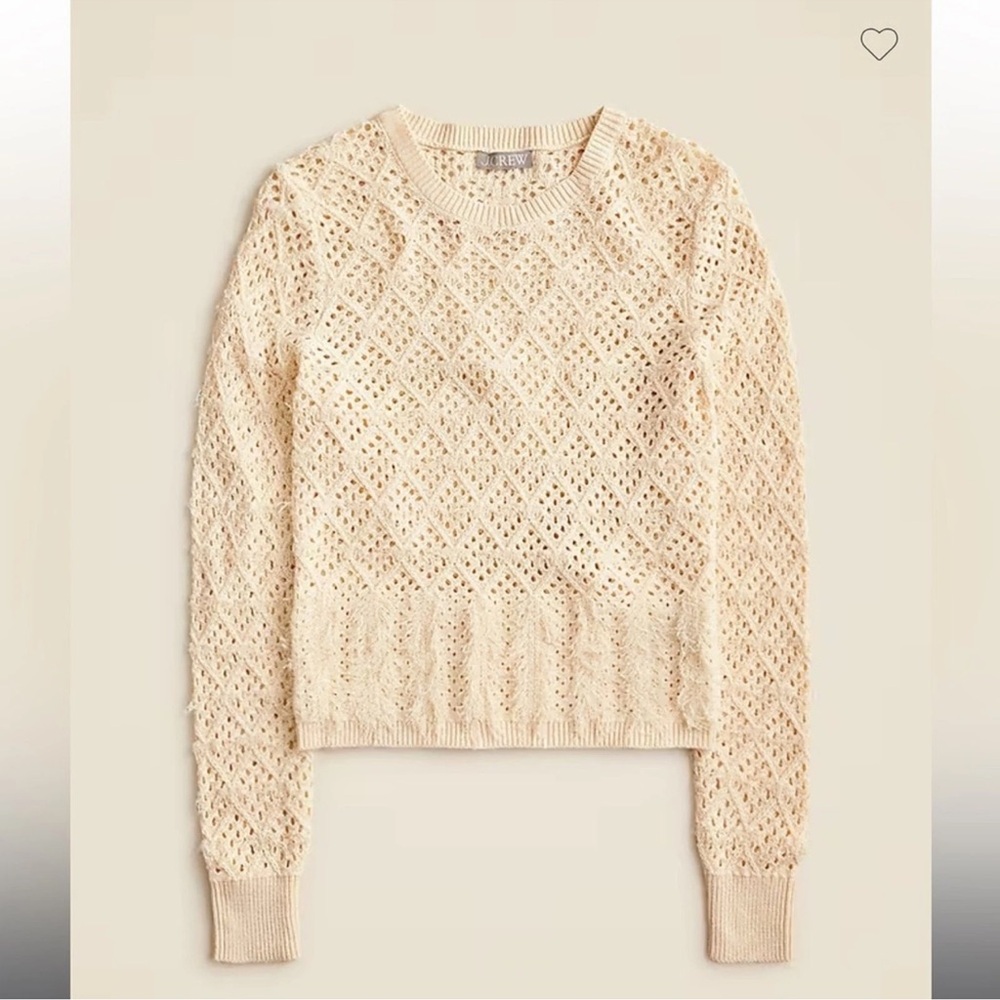 J. Crew Women's Pointelle crewneck Sweater